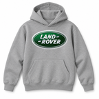 Youth Kids Land Rover Car Pullover Hoodie | Color: Grey | Refreshed youth hoodie, original Drive artwork