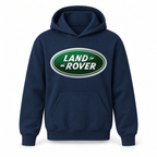 Youth Kids Land Rover Car Pullover Hoodie | Color: Navy | Refreshed youth hoodie, original Drive artwork