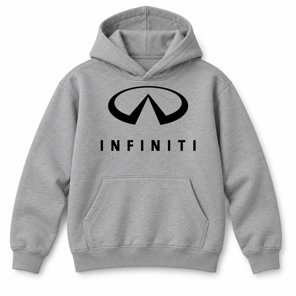Youth Kids Infiniti Luxury Car Pullover Hoodie | Color: Grey | Refreshed youth hoodie, original Drive artwork