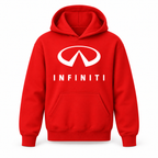 Youth Kids Infiniti Luxury Car Pullover Hoodie | Color: Red | Refreshed youth hoodie, original Drive artwork