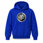 Youth Kids Buick Car Pullover Hoodie | Color: Blue | Refreshed youth hoodie, original Drive artwork