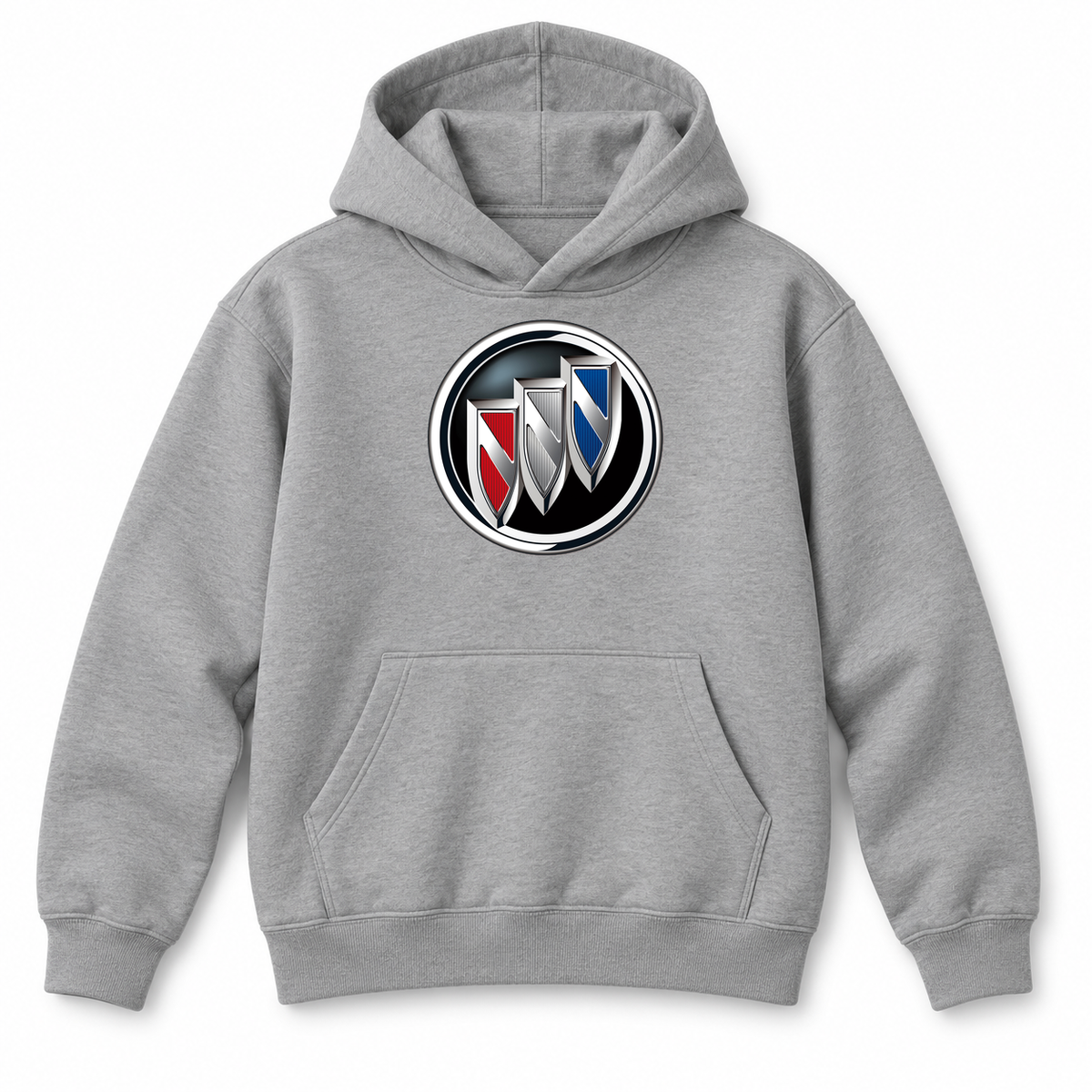 Youth Kids Buick Car Pullover Hoodie | Color: Grey | Refreshed youth hoodie, original Drive artwork