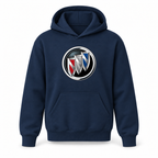 Youth Kids Buick Car Pullover Hoodie | Color: Navy | Refreshed youth hoodie, original Drive artwork
