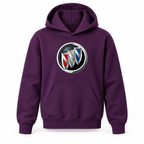 Youth Kids Buick Car Pullover Hoodie | Color: Purple | Refreshed youth hoodie, original Drive artwork
