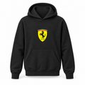 Youth Kids Ferrari Car Pullover Hoodie | Color: Black | Refreshed youth hoodie, original Drive artwork