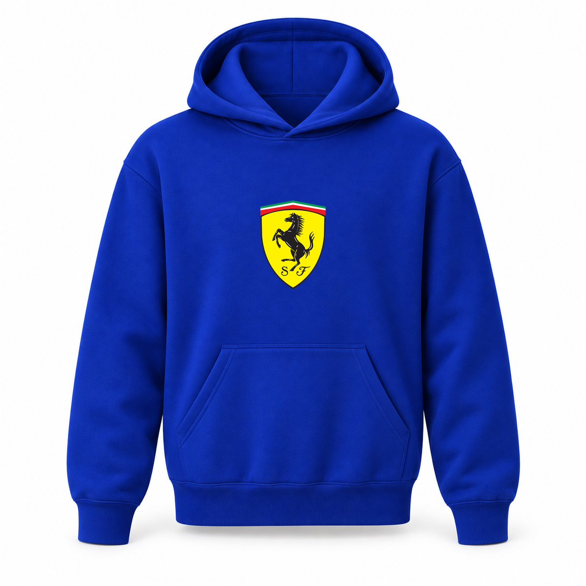 Youth Kids Ferrari Car Pullover Hoodie | Color: Blue | Refreshed youth hoodie, original Drive artwork
