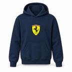 Youth Kids Ferrari Car Pullover Hoodie | Color: Navy | Refreshed youth hoodie, original Drive artwork