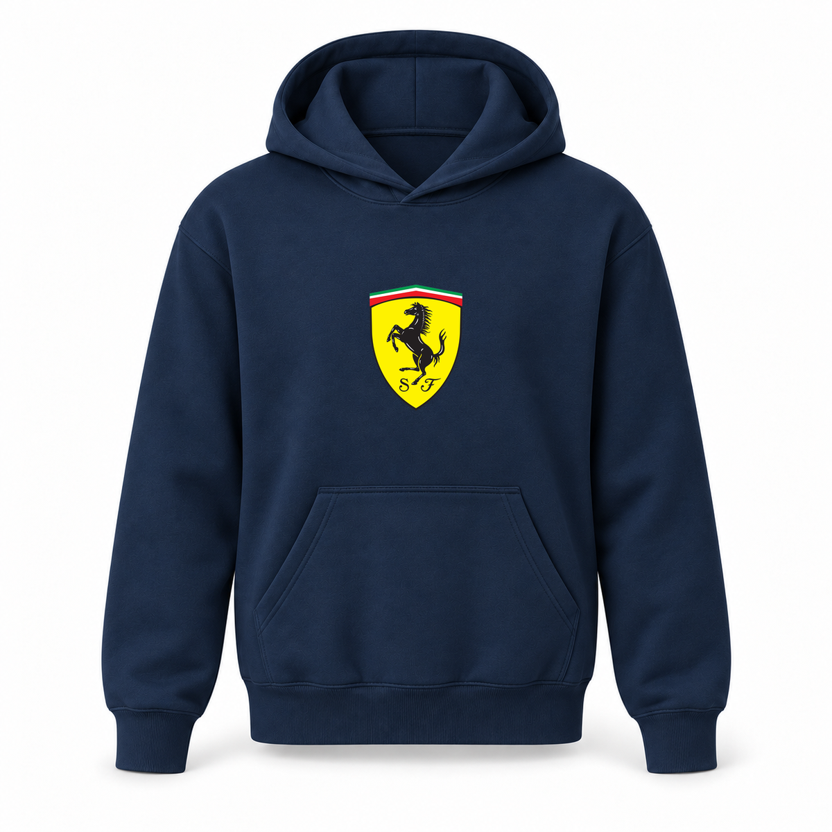 Youth Kids Ferrari Car Pullover Hoodie | Color: Navy | Refreshed youth hoodie, original Drive artwork