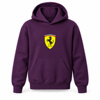 Youth Kids Ferrari Car Pullover Hoodie | Color: Purple | Refreshed youth hoodie, original Drive artwork
