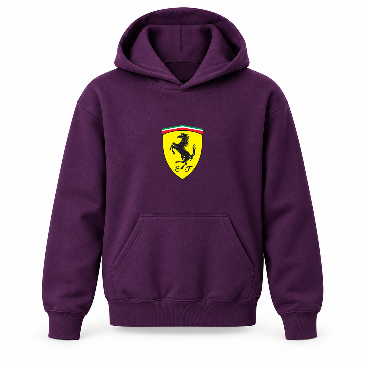 Youth Kids Ferrari Car Pullover Hoodie | Color: Purple | Refreshed youth hoodie, original Drive artwork