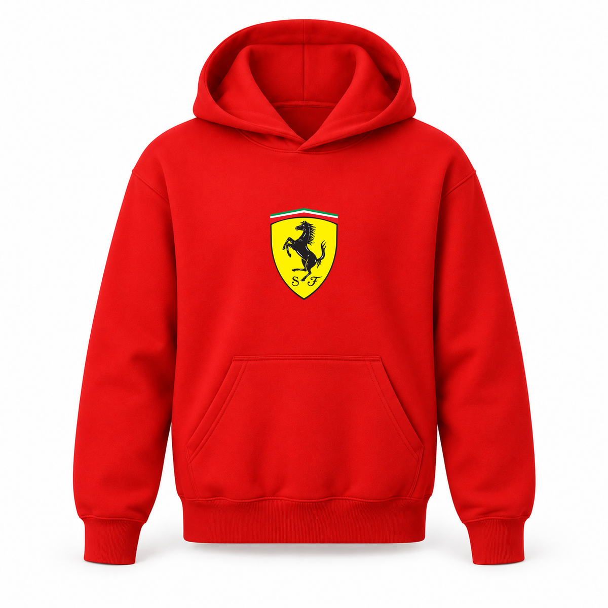 Youth Kids Ferrari Car Pullover Hoodie | Color: Red | Refreshed youth hoodie, original Drive artwork