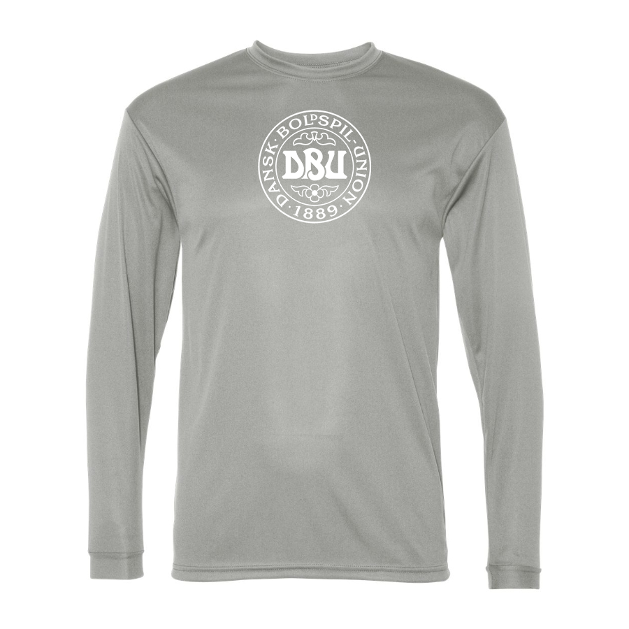 Men’s  Denmark Soccer (Black) (White) - C2 Sport - Performance Long Sleeve T-Shirt - 5104