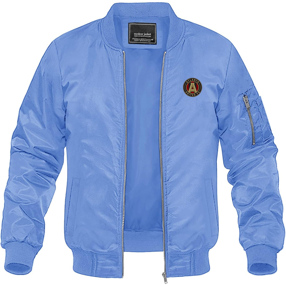 Men's Atlanta United FC Lightweight Bomber Jacket Windbreaker Softshell Varsity Jacket Coat
