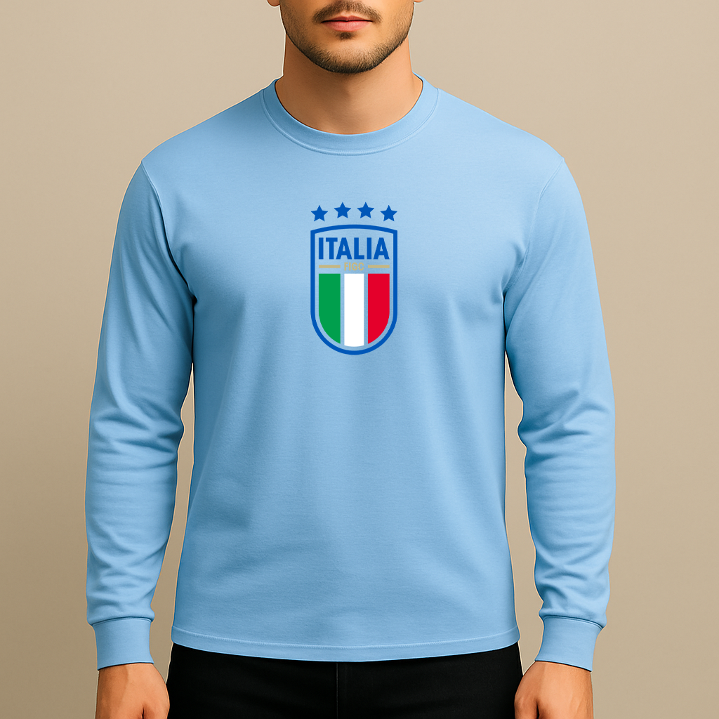 Men's Italy National Soccer Team Long Sleeve T-Shirt