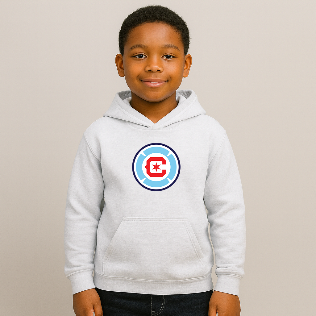 Youth Kids Chicago Fire Soccer Pullover Hoodie