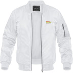 Men's Back To The Future Movie Lightweight Bomber Jacket Windbreaker Softshell Varsity Jacket Coat