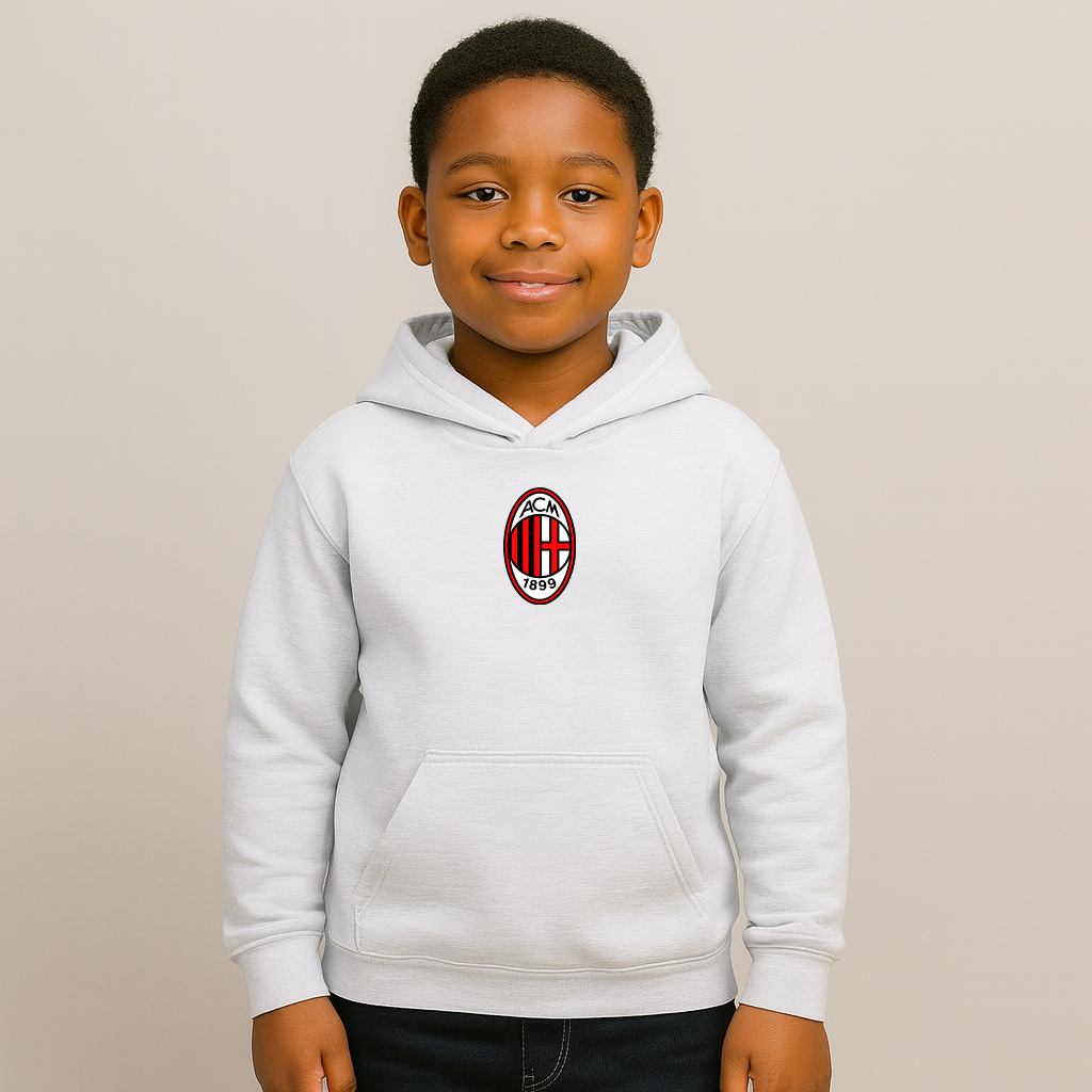 Youth Kids AC Milan Soccer Pullover Hoodie