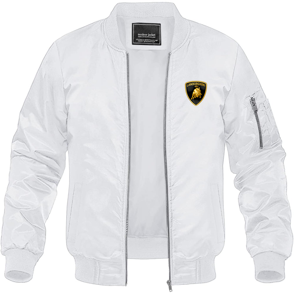 Men’s Lamborghini Car Lightweight Bomber Jacket Windbreaker Softshell Varsity Jacket Coat