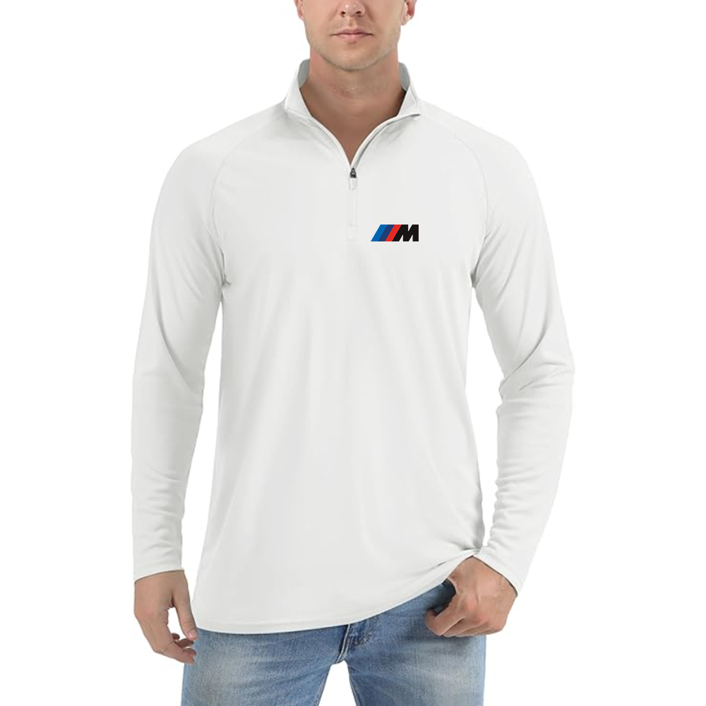 Men's - BMW M - Lightweight Quarter-Zip Athletic Shirt Long Sleeve Performance Wear