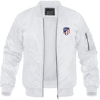 Men's Atletico Madrid FC Lightweight Bomber Jacket Windbreaker Softshell Varsity Jacket Coat