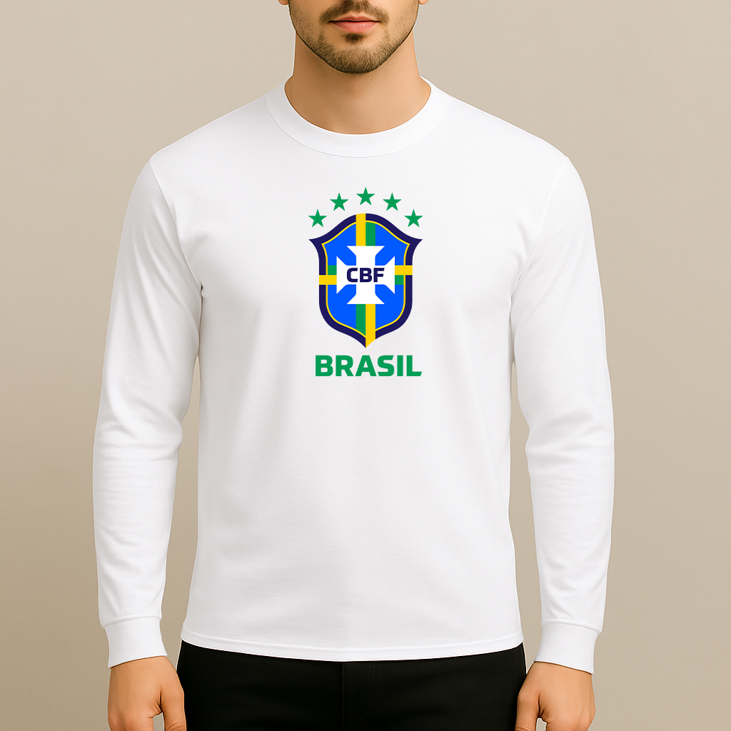 Men's Brasil National Soccer Team Long Sleeve T-Shirt