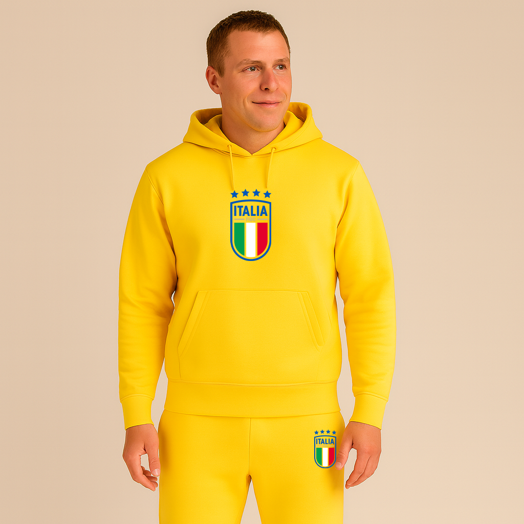 Men's Italy National Soccer Team Hoodie Joggers Set