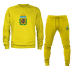 Men's Argentina National Soccer Team Logo Crewneck Sweatshirt Joggers Suit