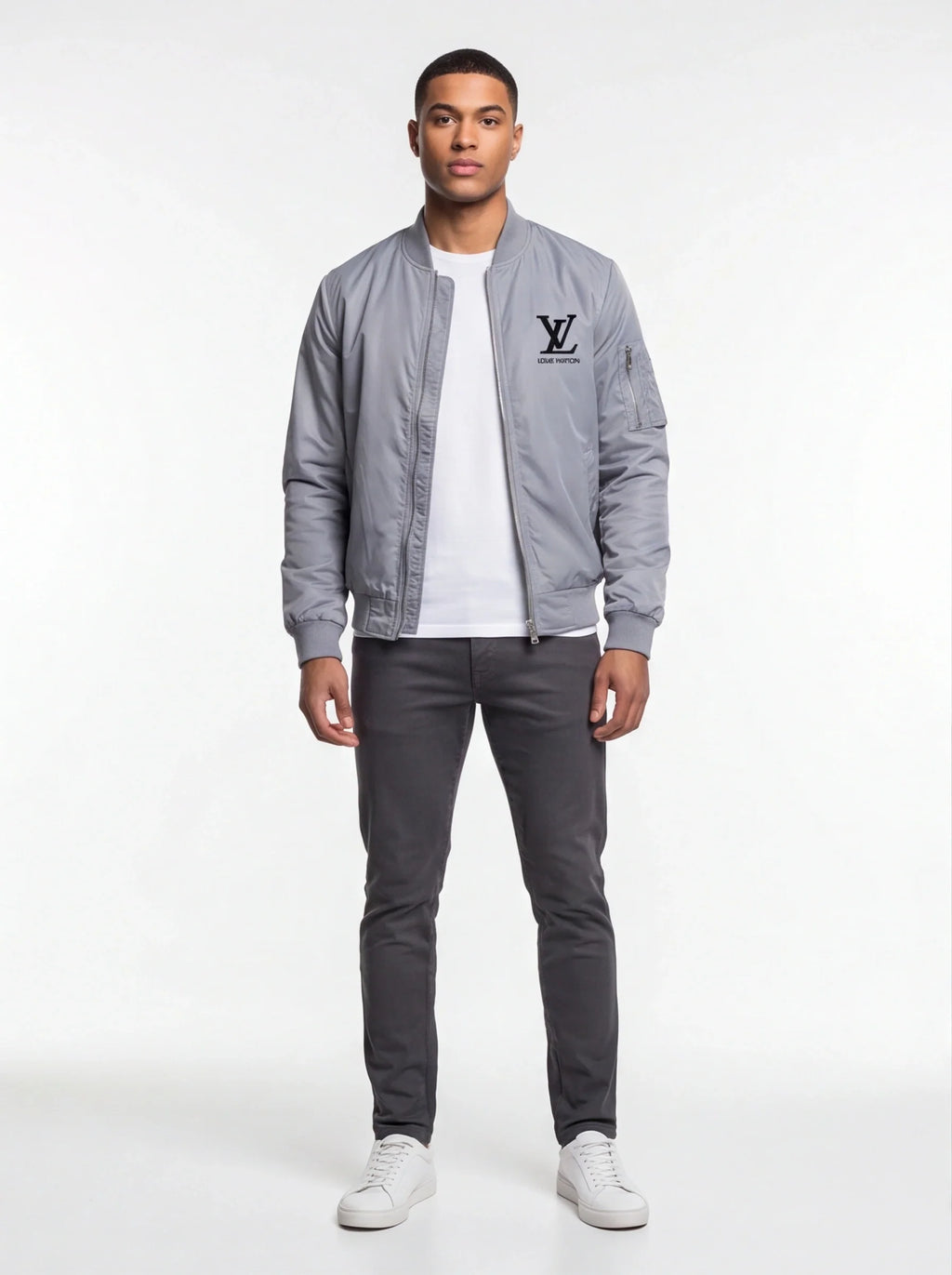 Men's Louis Vuitton Lightweight Bomber Jacket Windbreaker Softshell Varsity Jacket Coat