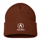 Men's Acura Beanie Hat — Brown — clean front main
