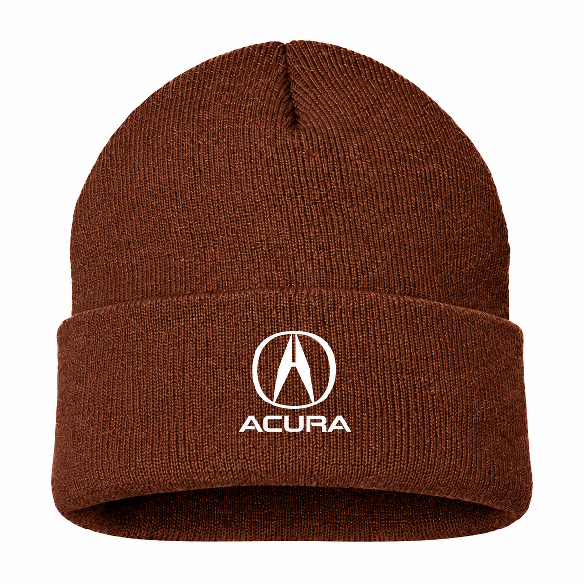 Men's Acura Beanie Hat — Brown — clean front main