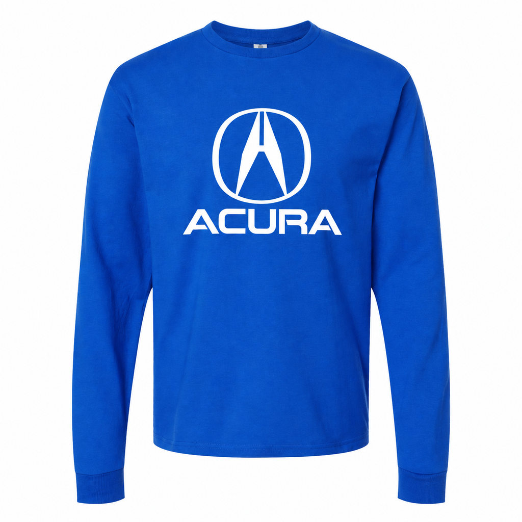 Men's Acura cotton long sleeve T-shirt Blue front