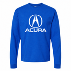 Men's Acura cotton long sleeve T-shirt Blue front