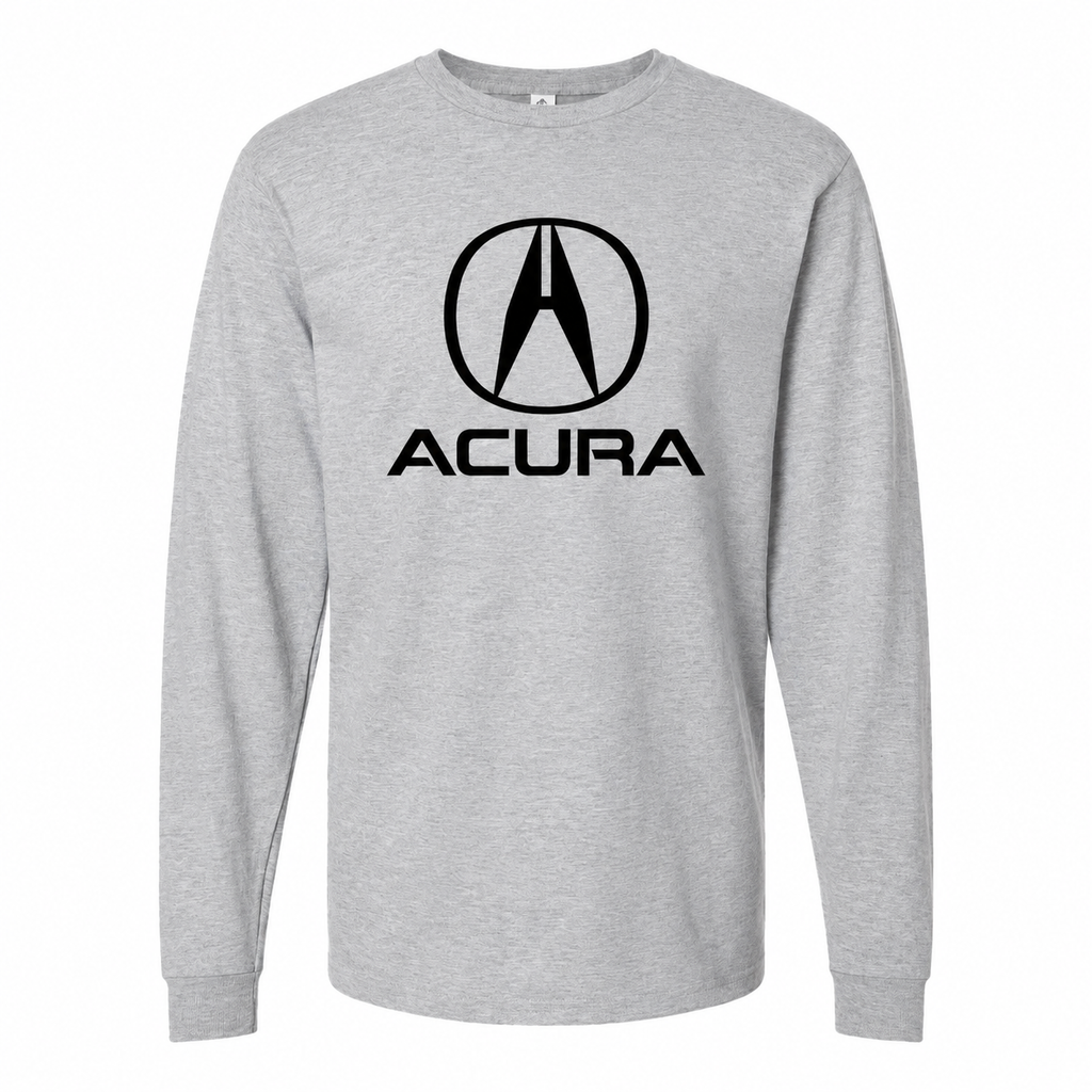 Men's Acura cotton long sleeve T-shirt Grey front