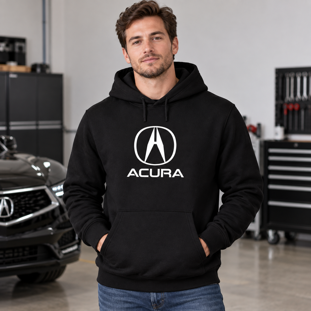 Men’s Acura Car Pullover Hoodie | Color: Black | Image 5