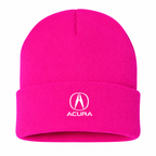 Men's Acura Beanie Hat — Hot Pink — clean front main