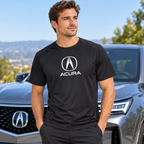 Men’s Acura Car Polyester T-Shirt | Color: Black | Image 1