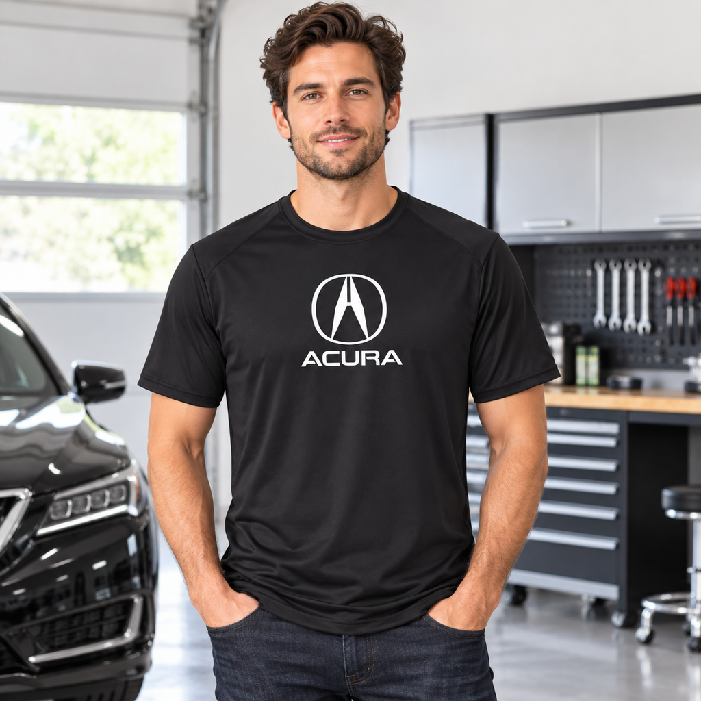 Men’s Acura Car Polyester T-Shirt | Color: Black | Image 4