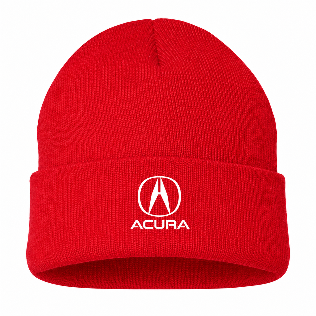 Men's Acura Beanie Hat — Red — clean front main