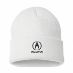 Men's Acura Beanie Hat — White — clean front main