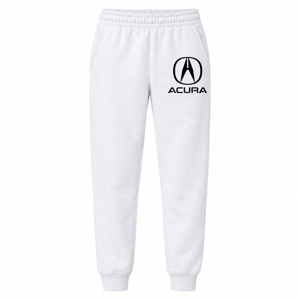 Acura youth jogger sweatpants in White, Youth Large ages 10–12