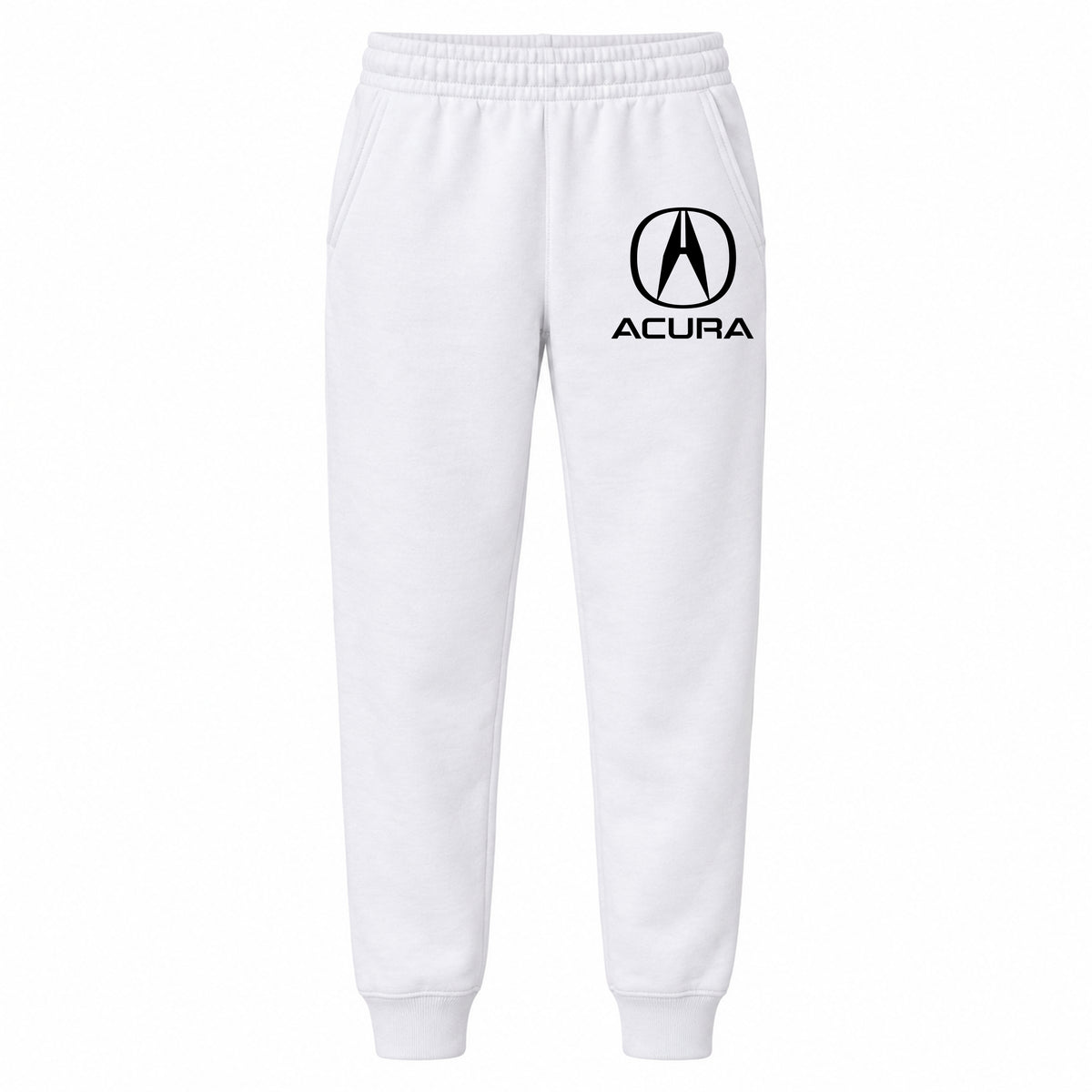 Acura youth jogger sweatpants in White, Youth Large ages 10–12