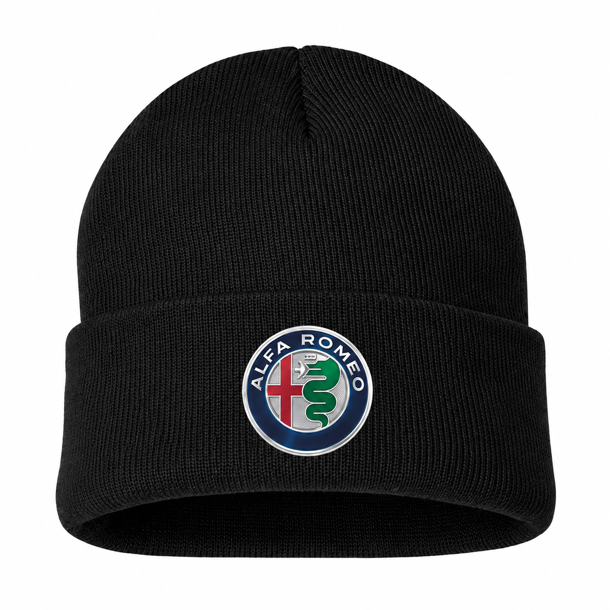 Men's Alfa Romeo Beanie Hat — Black — clean front main