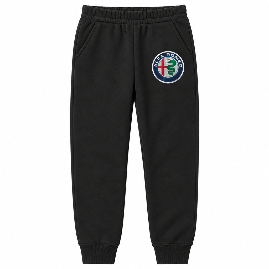 Alfa Romeo youth jogger sweatpants in Black, Youth Large ages 10–12
