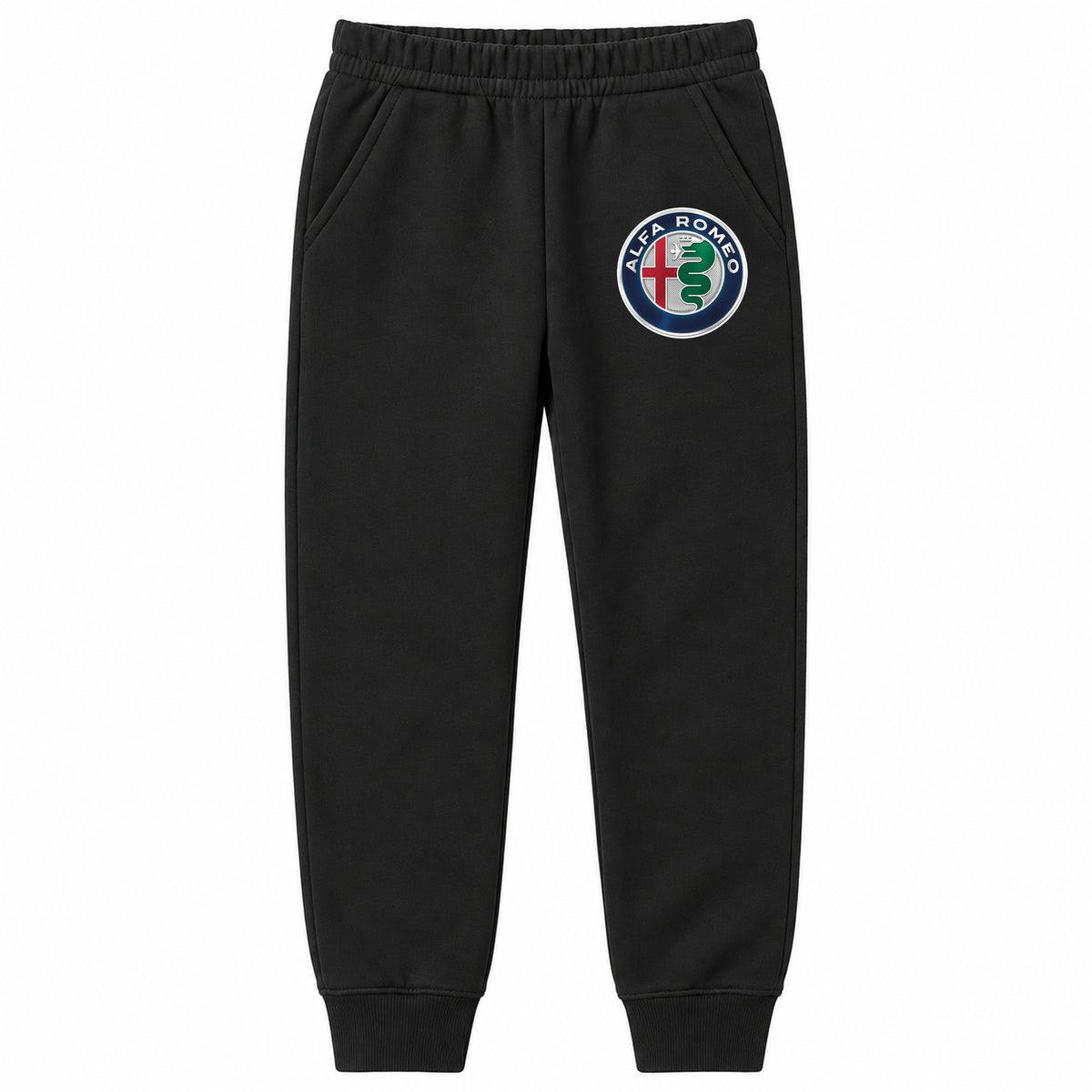 Alfa Romeo youth jogger sweatpants in Black, Youth Large ages 10–12
