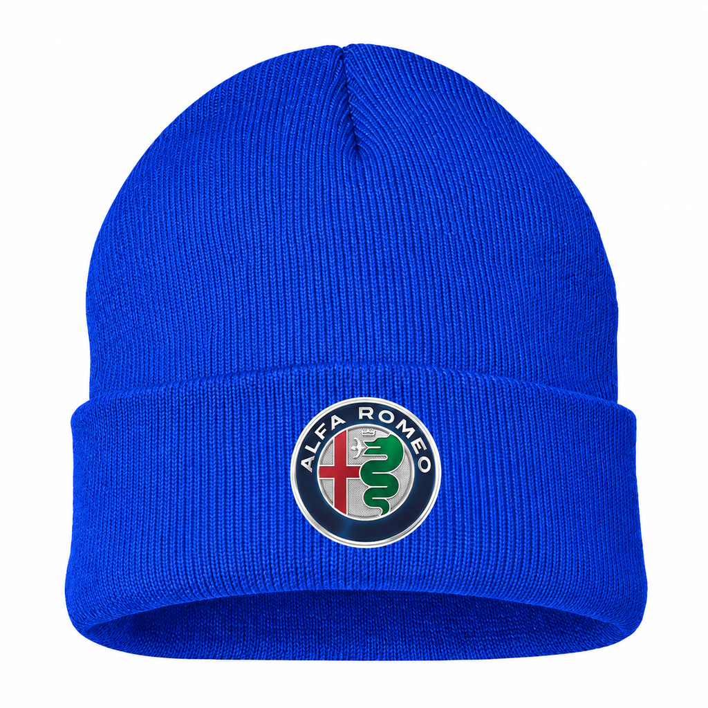 Men's Alfa Romeo Beanie Hat — Blue — clean front main
