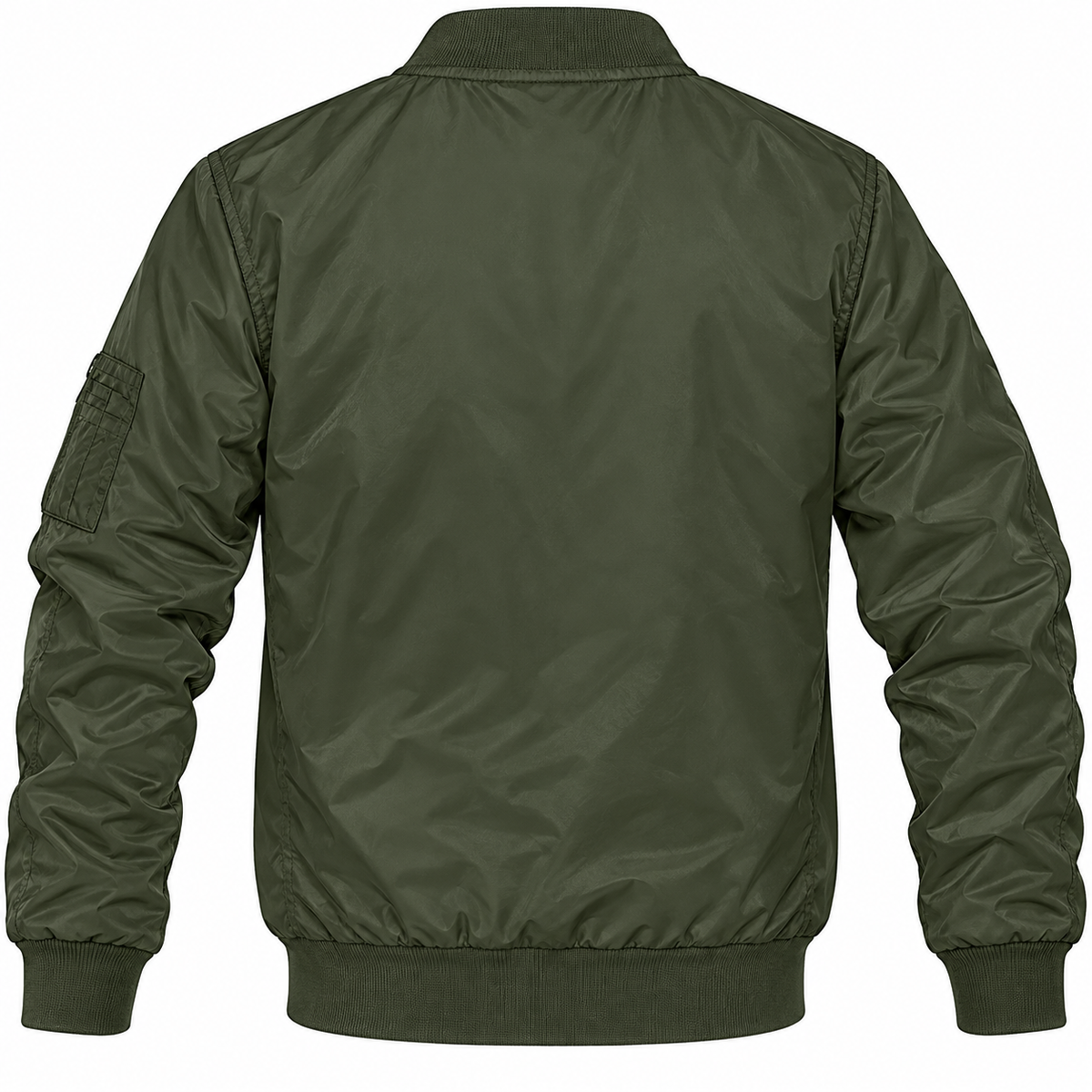 Alfa Romeo army green lightweight bomber jacket back product view | color: army green |