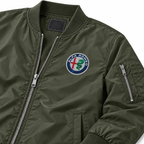 Alfa Romeo army green lightweight bomber jacket chest logo detail | color: army green |