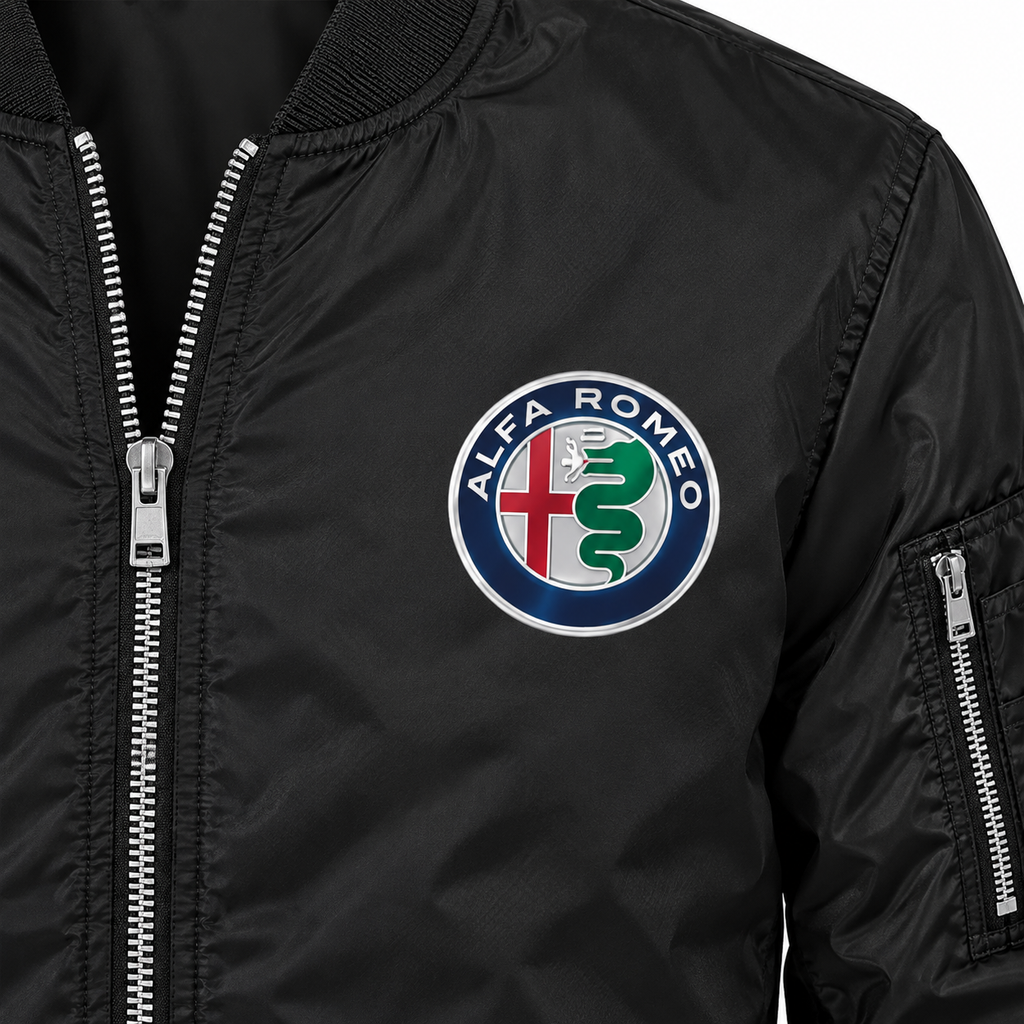 Alfa Romeo black lightweight bomber jacket chest crest detail | color: black |