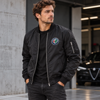 Alfa Romeo black lightweight bomber jacket lifestyle view | color: black |