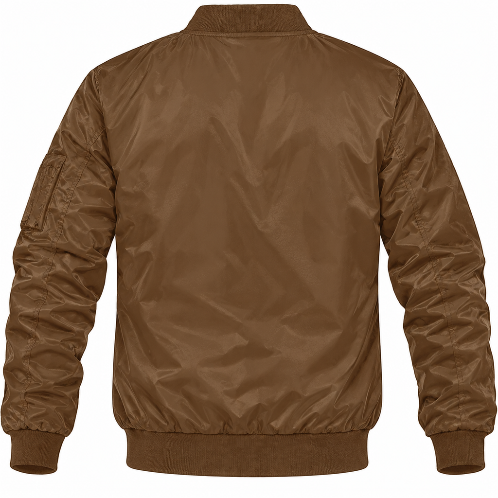 Alfa Romeo brown lightweight bomber jacket back product view | color: brown |